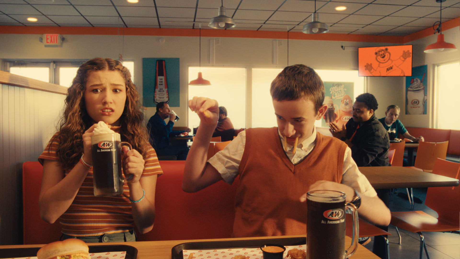 A&W Restaurants brand campaign production still